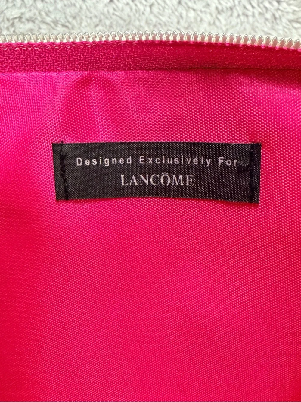 Lancome Pink and Fuchsia Paris Print Wristlet